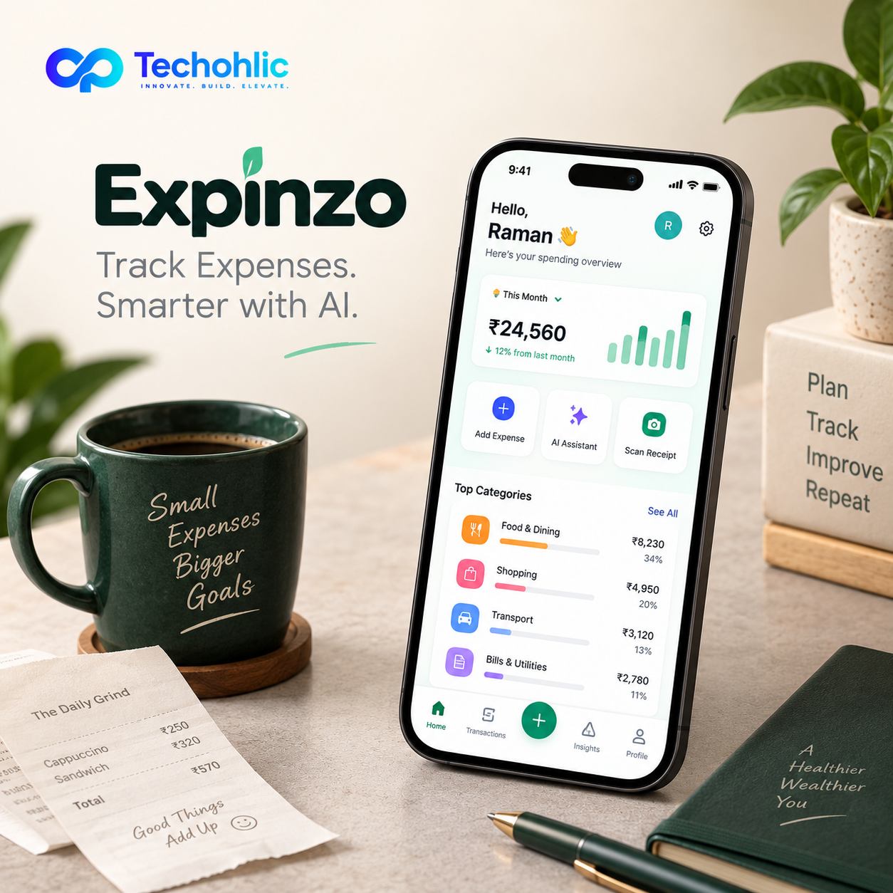 Expinzo — AI Personal Finance & Expense Tracker